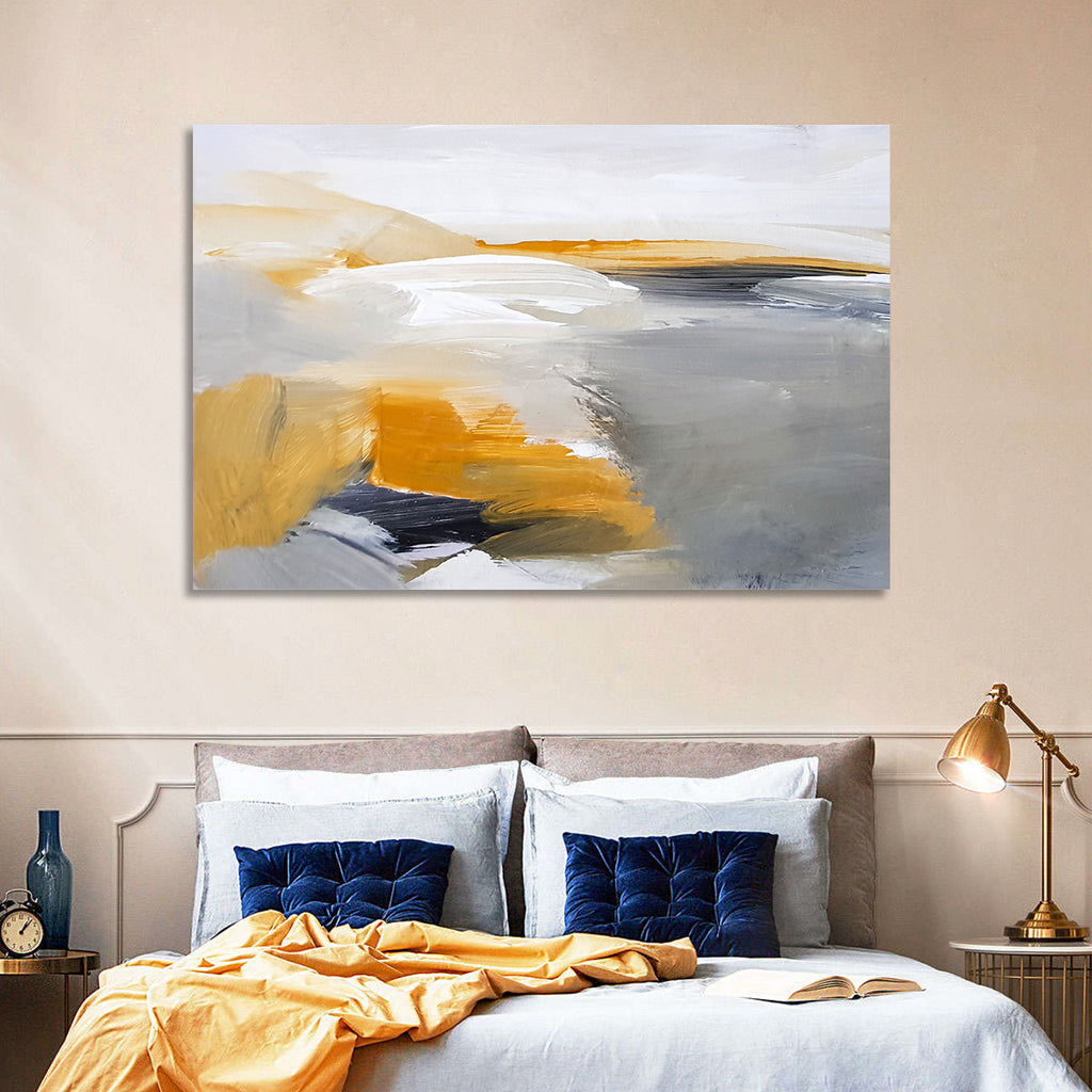 White Coastal Abstract Landscape Wall Art