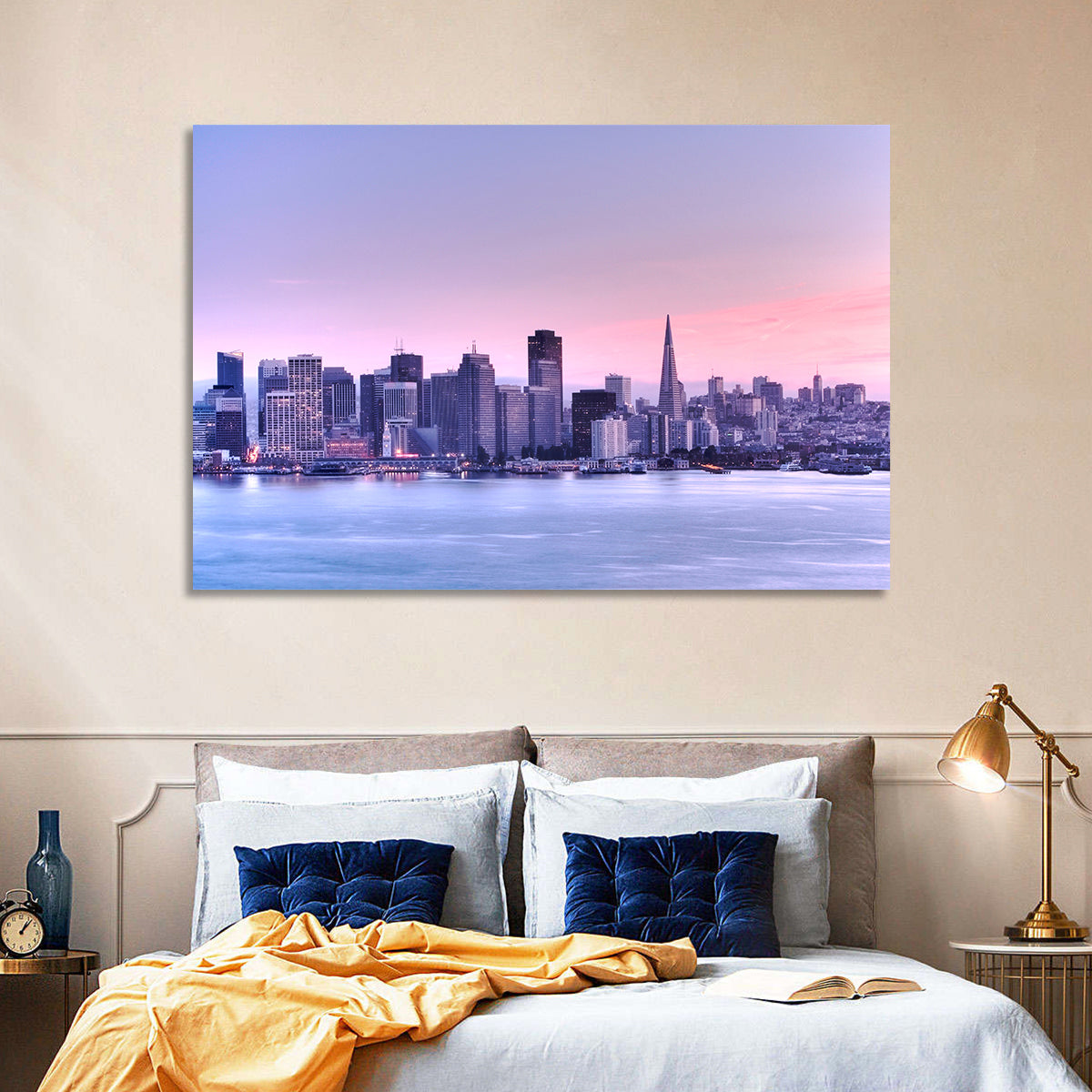 San Francisco Skyline at Lavender Dusk Wall Art