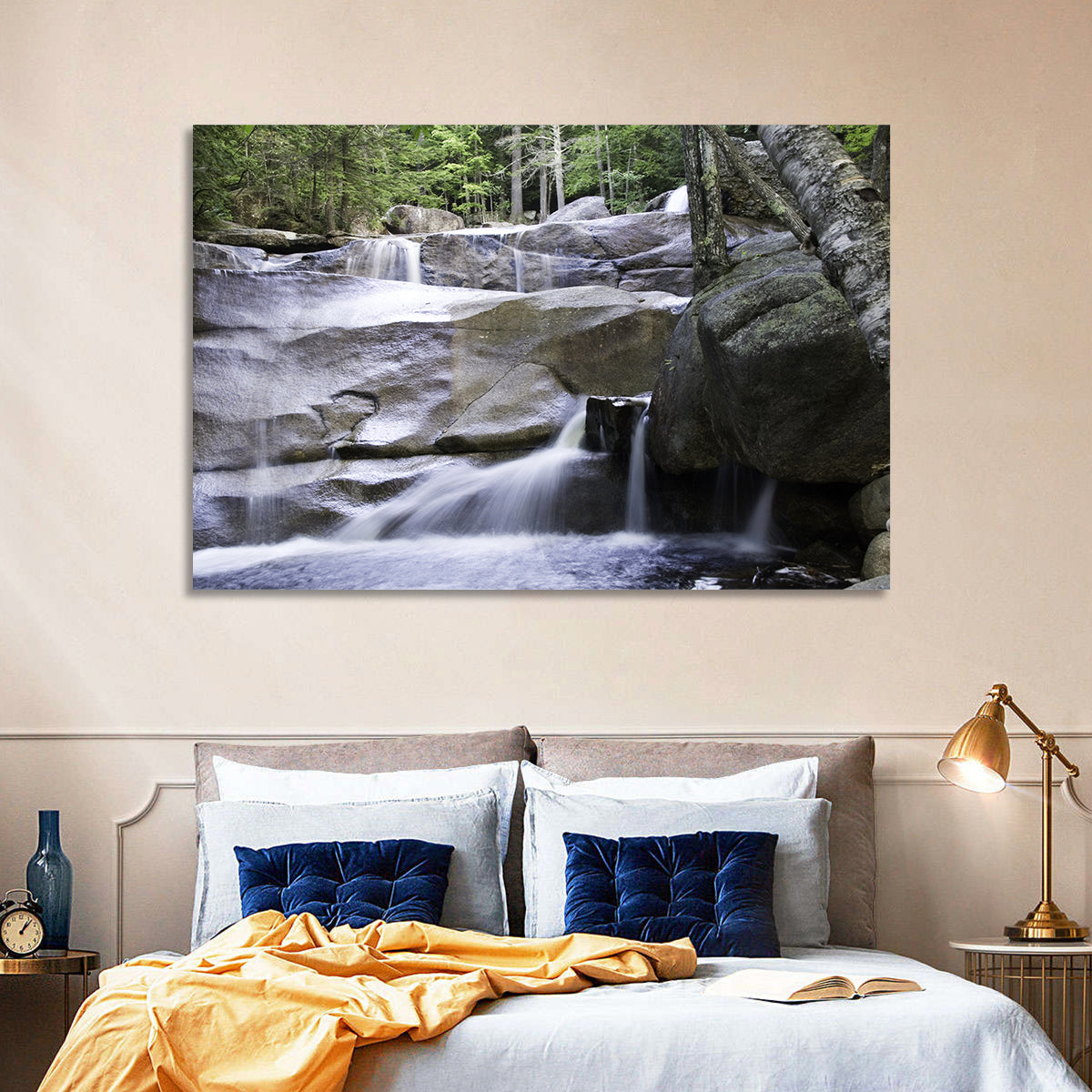Diana's Baths Waterfall Wall Art in a room, landscape