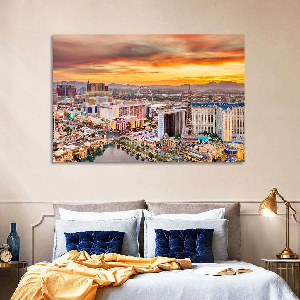 Las Vegas Strip Sunset Cityscape Wall Art