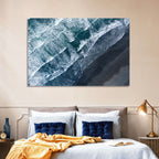 Volcanic Surf on Black Sand Wall Art