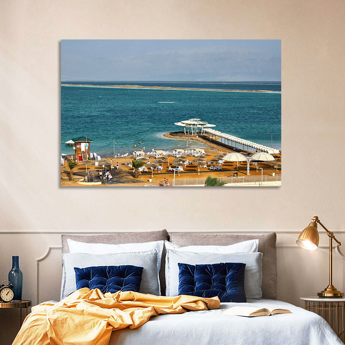 Dead Sea Boardwalk Wall Art in a room, landscape