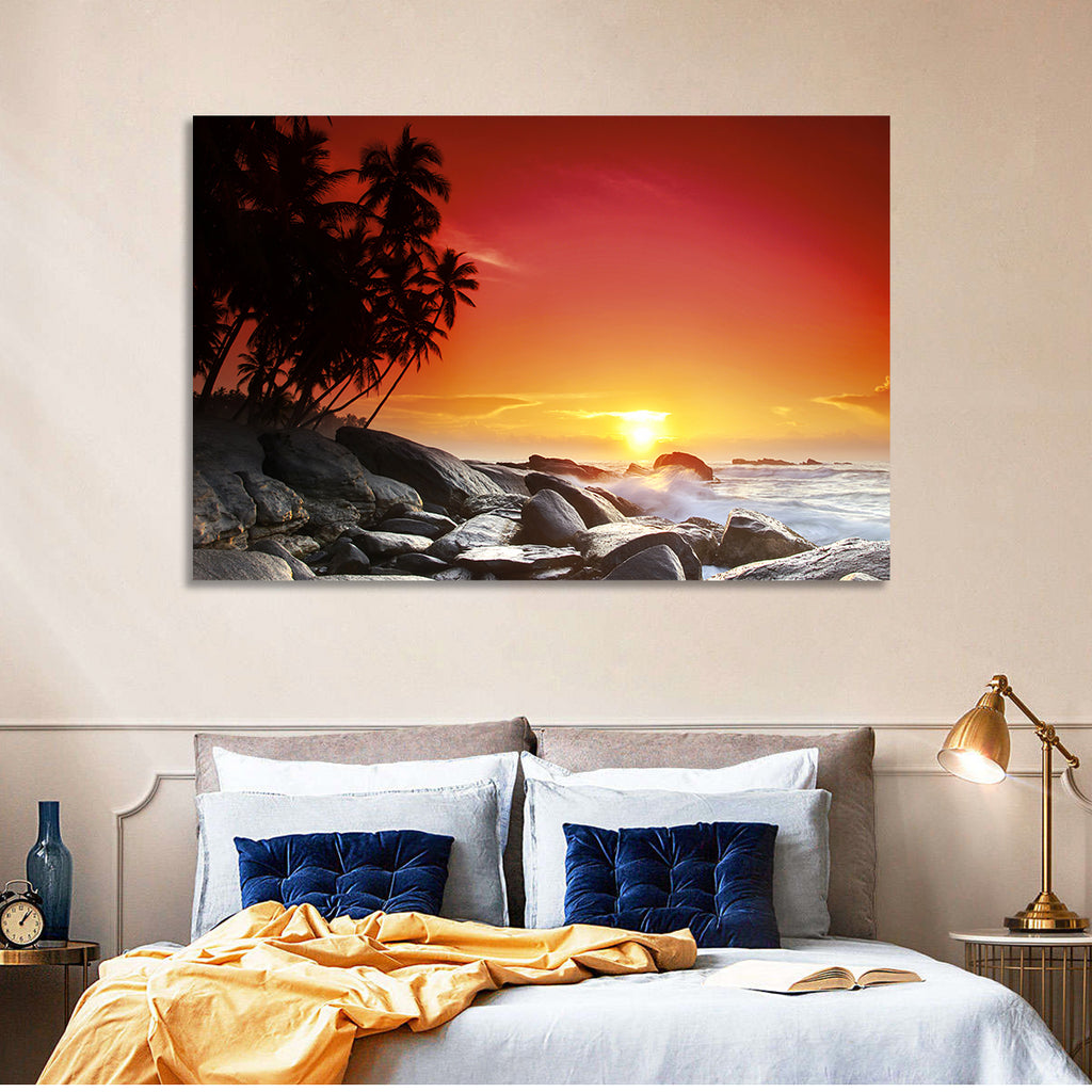 Tropical Island Sunset Wall Art