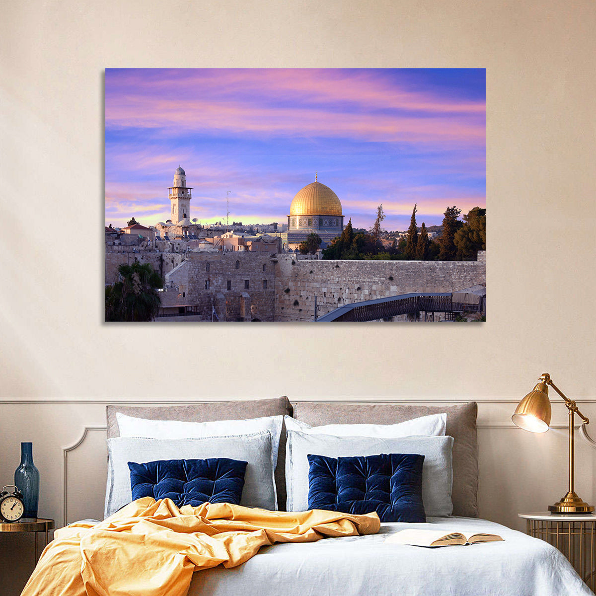 Al Aqsa at Golden Hour Wall Art in a room, landscape