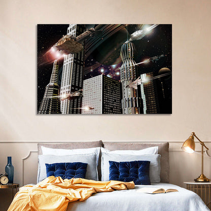 Futuristic Space City Wall Art