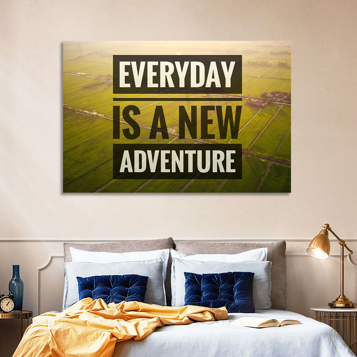 Everyday Is a New Adventure Wall Art in a room, landscape