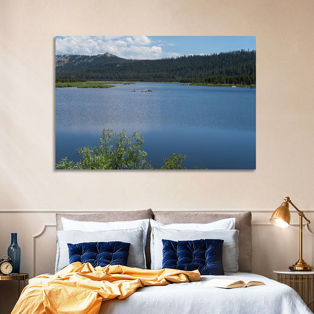 Lake Van Norden Wall Art in a room, landscape