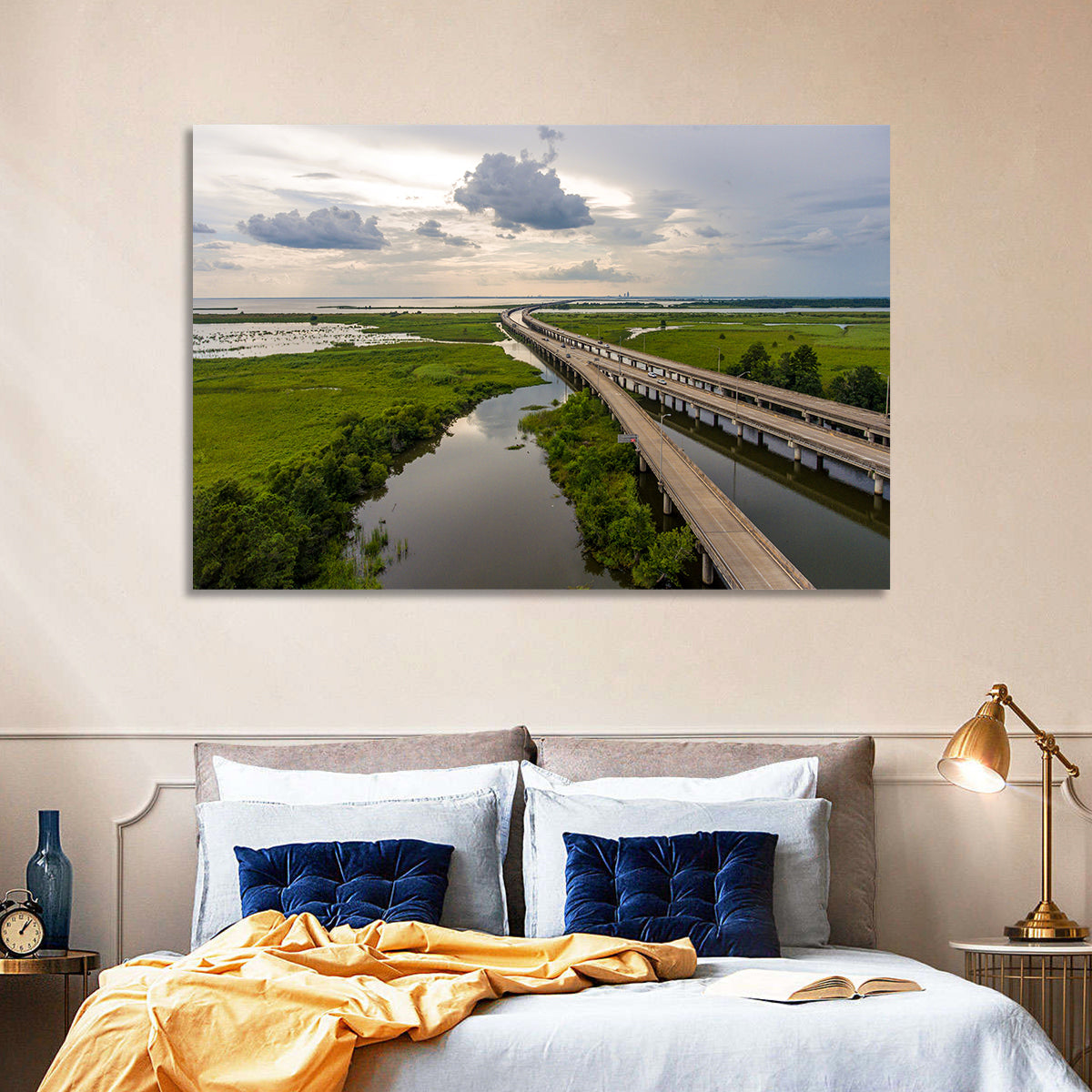 Interstate 10 Bridge Wall Art in a room, landscape