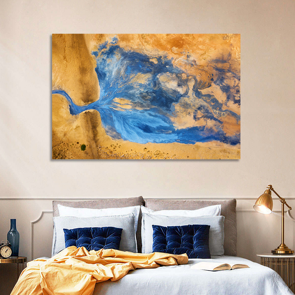 Geysers Valley Aerial View Wall Art in a room, landscape