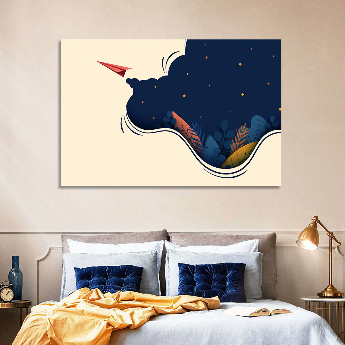 Paper Airplane in Flight Wall Art