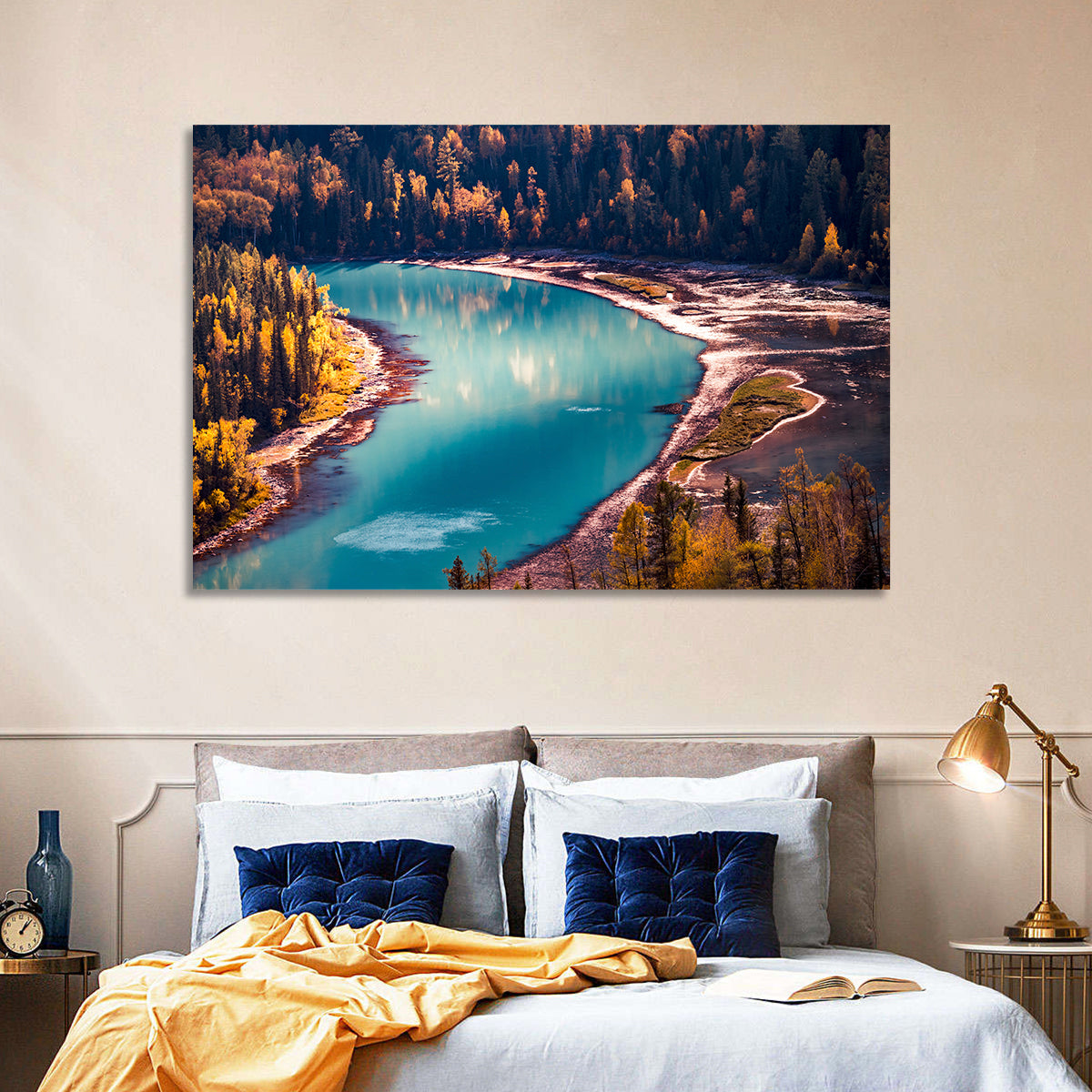 Kanas River Wall Art in a room, landscape