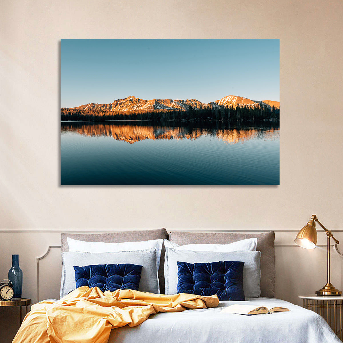 Mirror Lake Reflection, Uinta Mountains Wall Art in a room, landscape