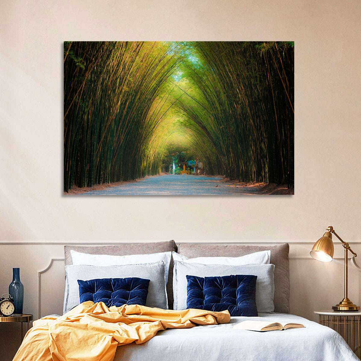 Arched Bamboo Tunnel Wall Art in a room, landscape