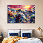 Stormy Sunset Sailing Ship Wall Art