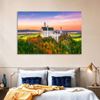 Neuschwanstein Castle at Autumn Sunset Wall Art
