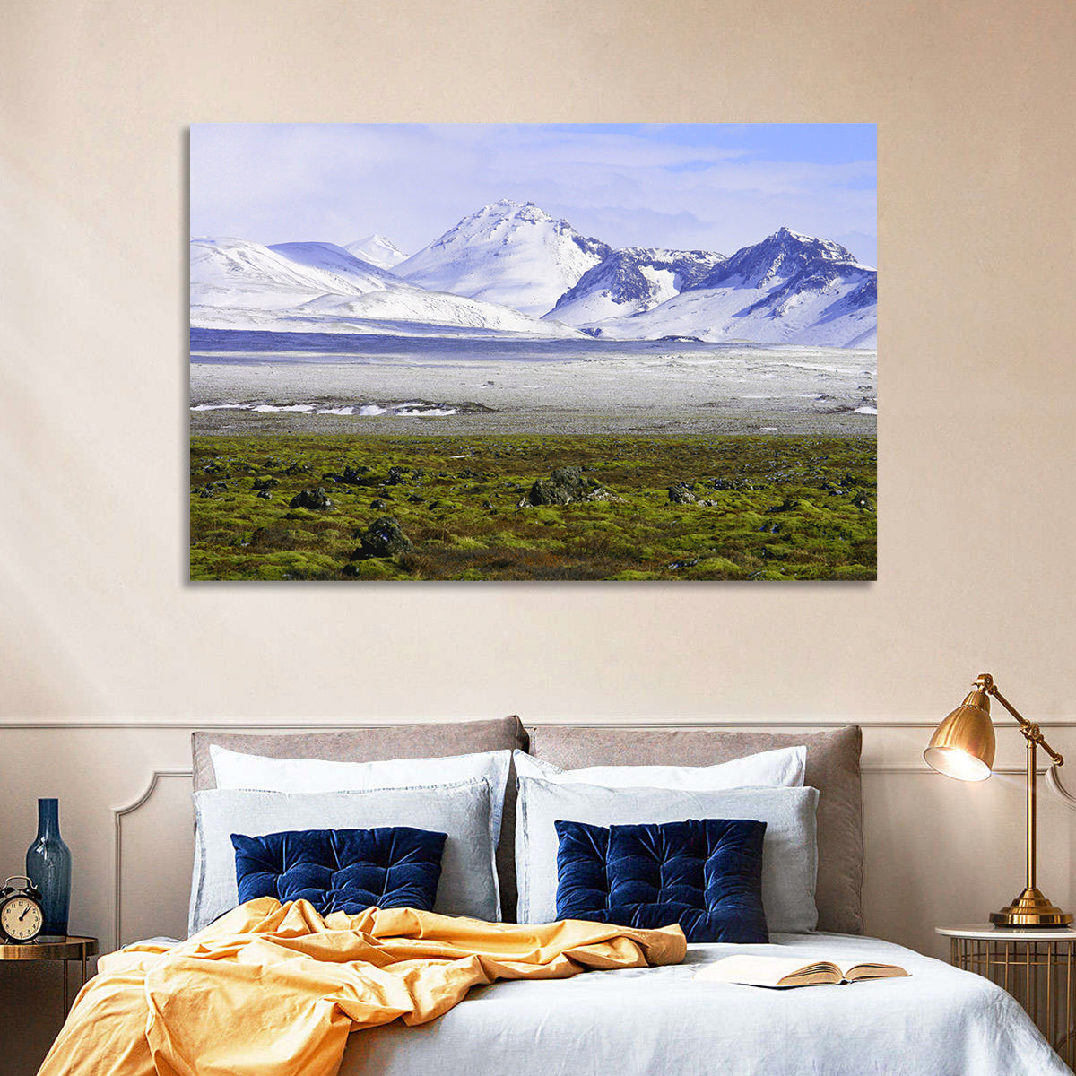 Icelandic Snow and Moss Landscape Wall Art