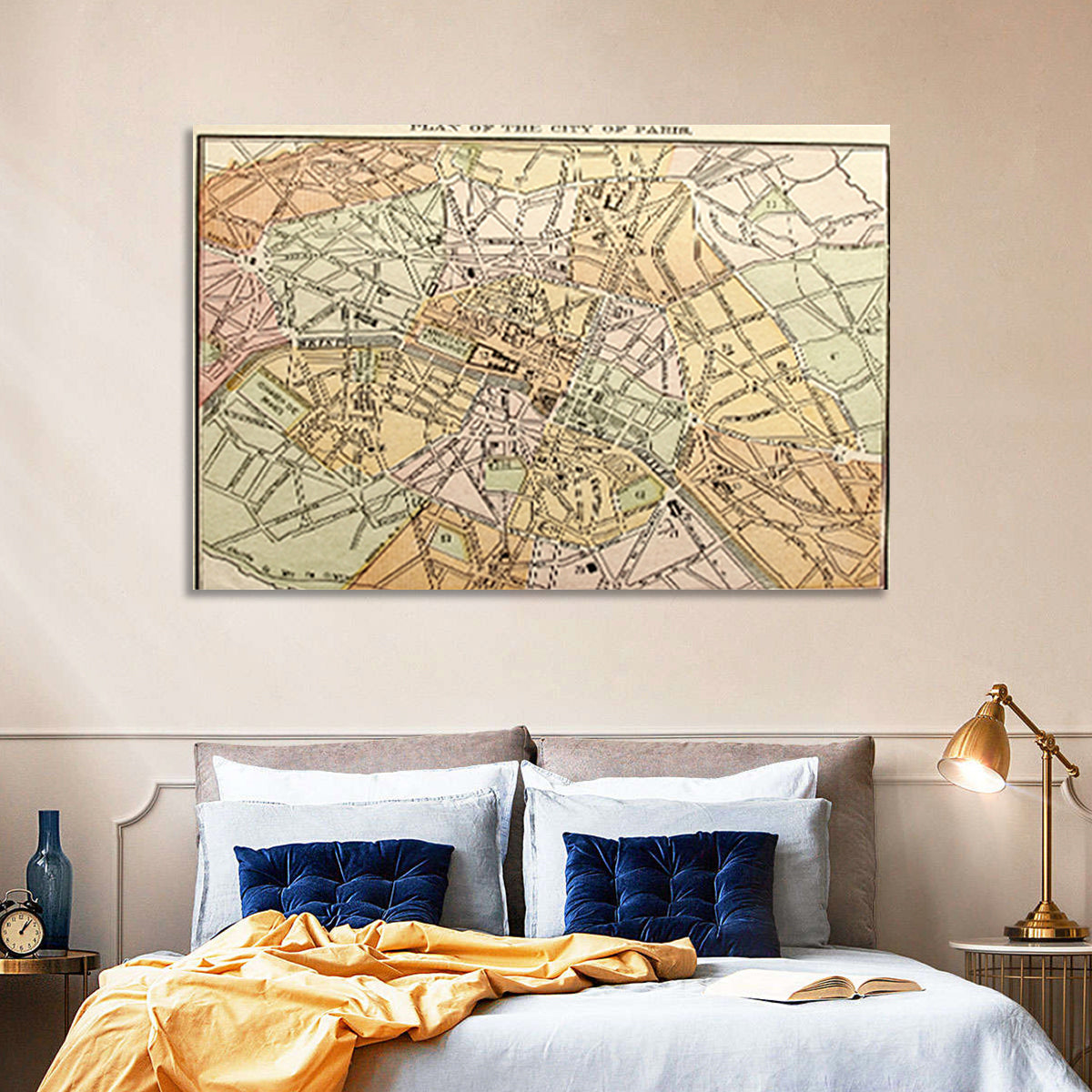 Plan of Paris Wall Art in a room, landscape