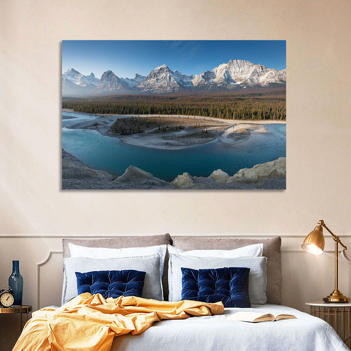River in Jasper National Park Wall Art in a room, landscape