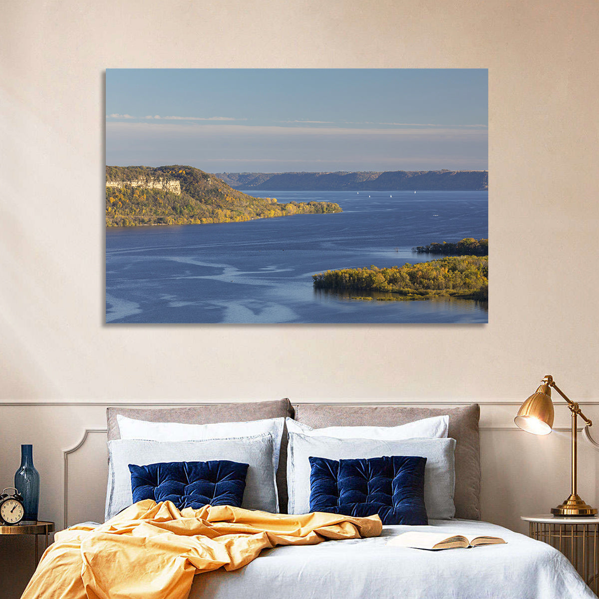 Mississippi River Autumn Panorama Wall Art