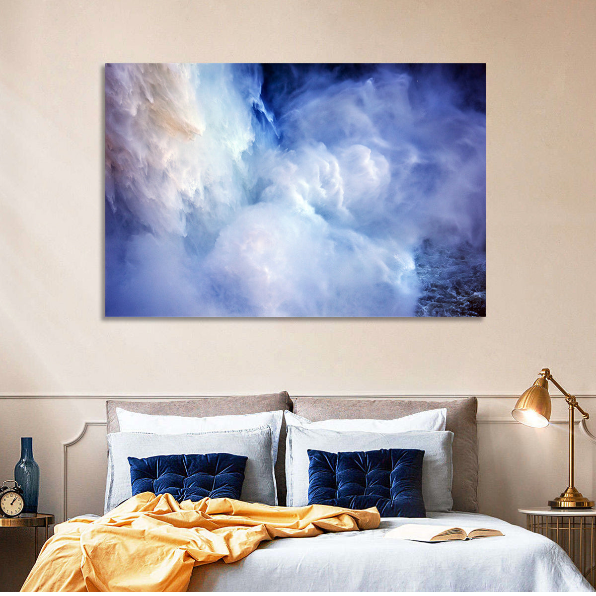 Snoqualme Falls Wall Art in a room, landscape
