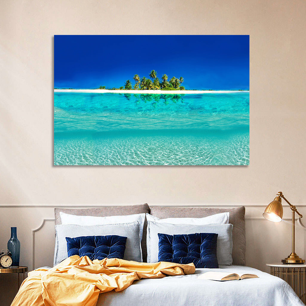 Tranquil Split-level Tropical Island Seascape Wall Art