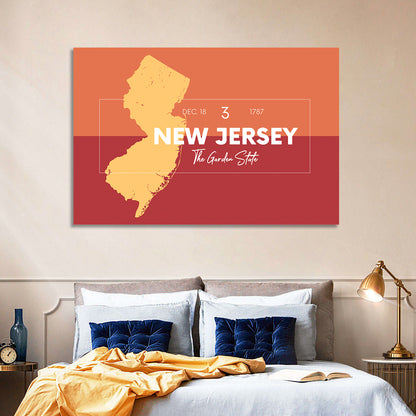 New Jersey State Map Wall Art