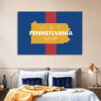 Keystone State Map Graphic Wall Art