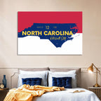 North Carolina Typographic Map Wall Art