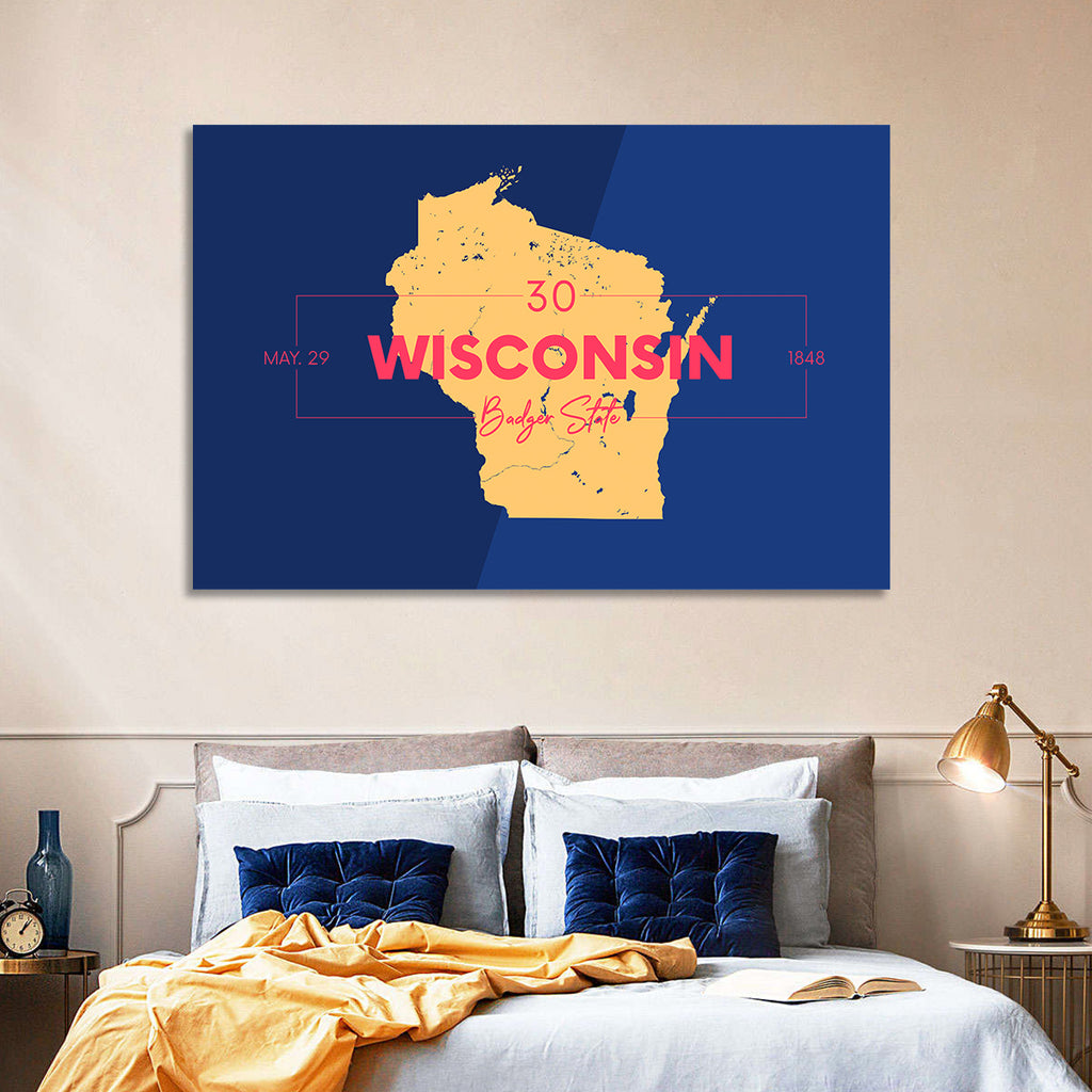 Badger State Map Wall Art