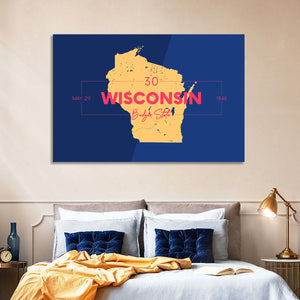 Wisconsin State Map Wall Art