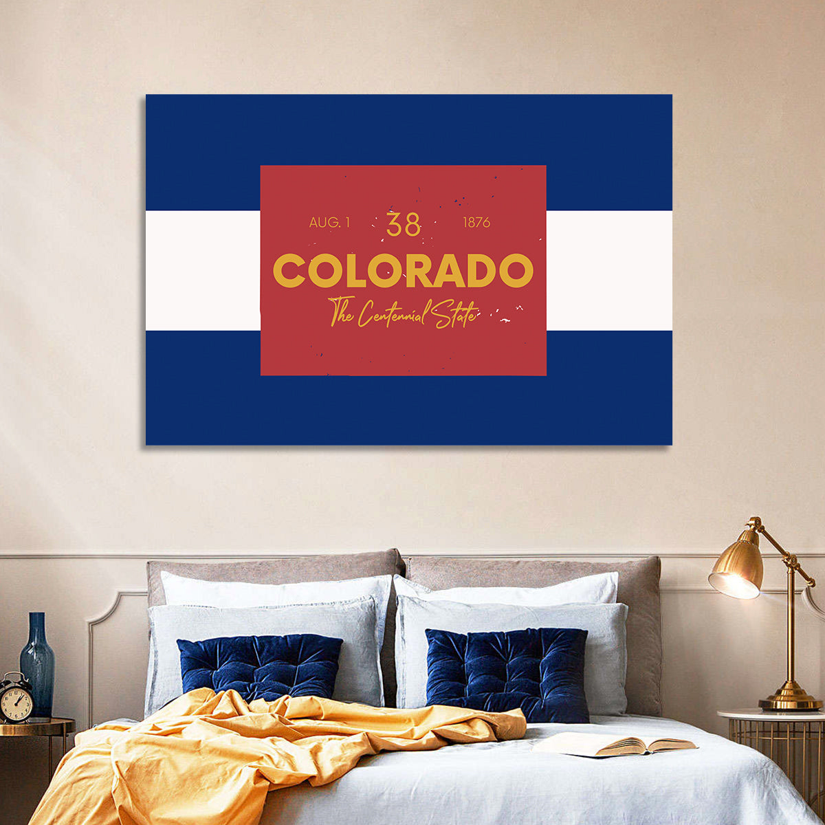 Colorado State Flag Map Wall Art