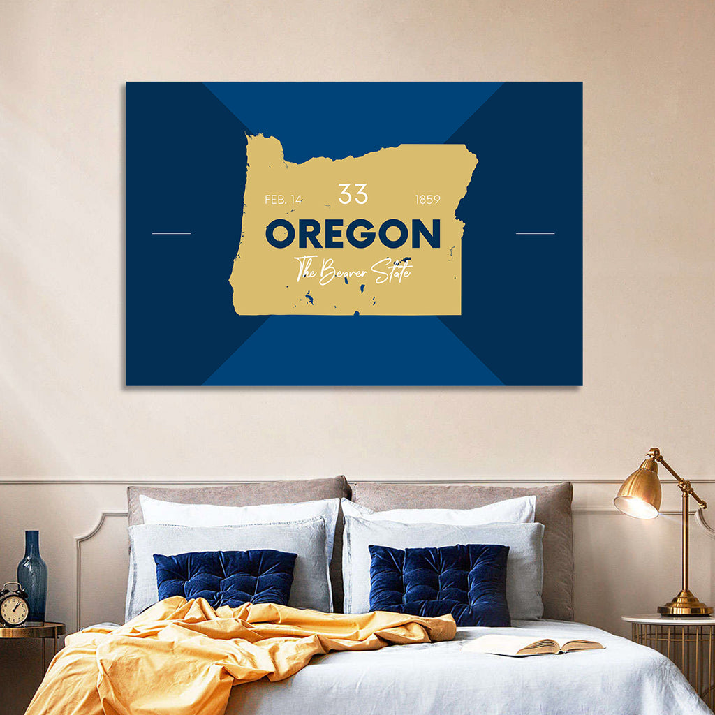 Oregon Typographic Map Wall Art