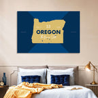 Oregon Typographic Map Wall Art