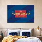 North Dakota Map Graphic Number 39 Wall Art