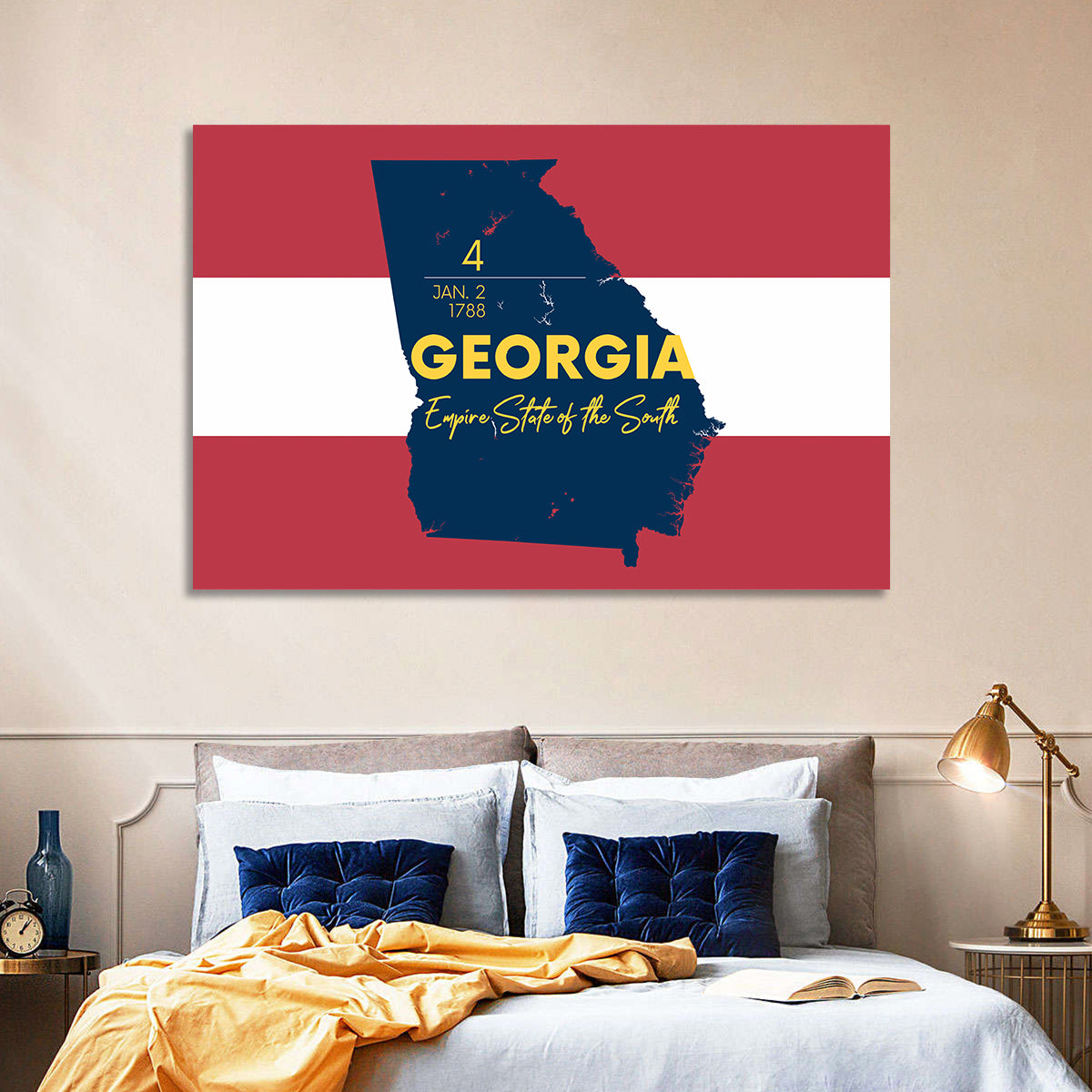 Georgia Silhouette Map Wall Art