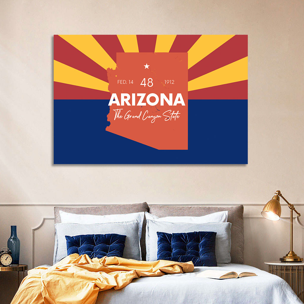 Arizona Sunburst Map Wall Art