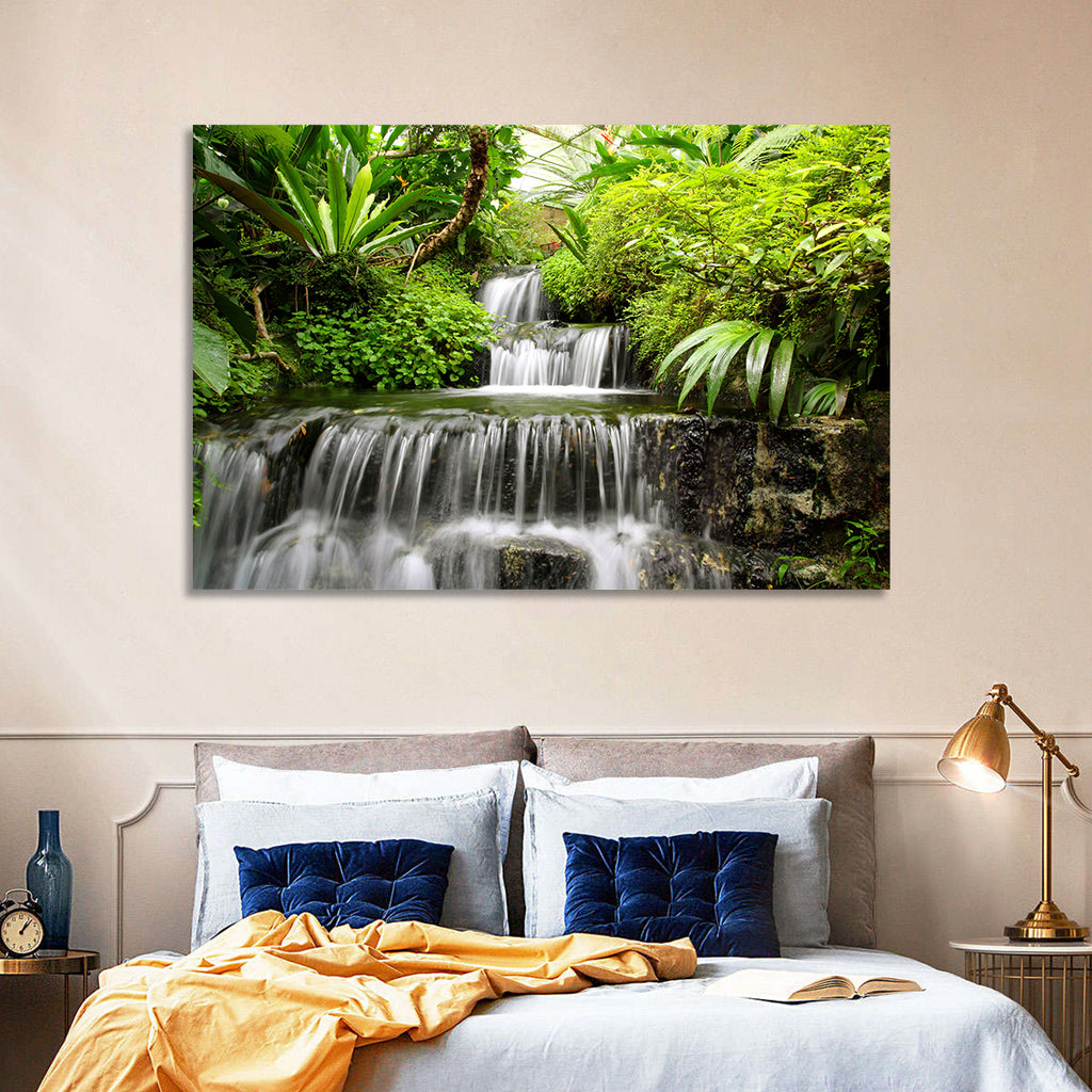 Lush Rainforest Cascade Wall Art
