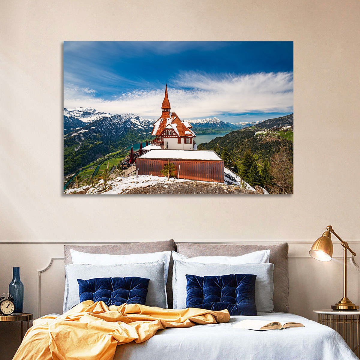 Harder Kulm Summit View Wall Art in a room, landscape