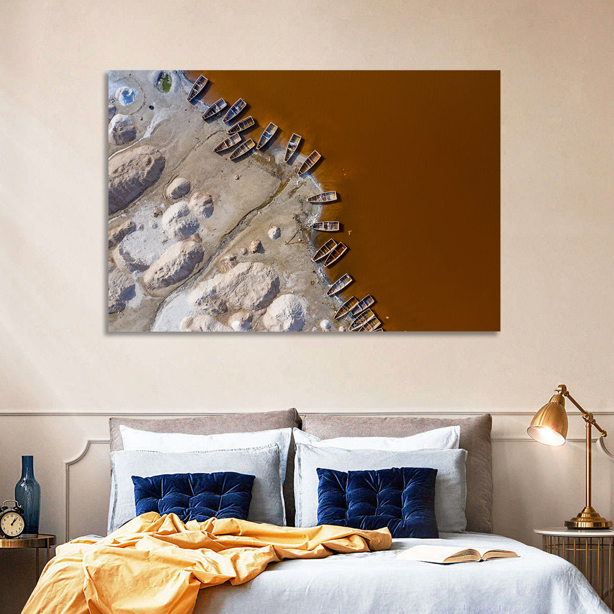 Salt Piles at Lake Retba Wall Art in a room, landscape
