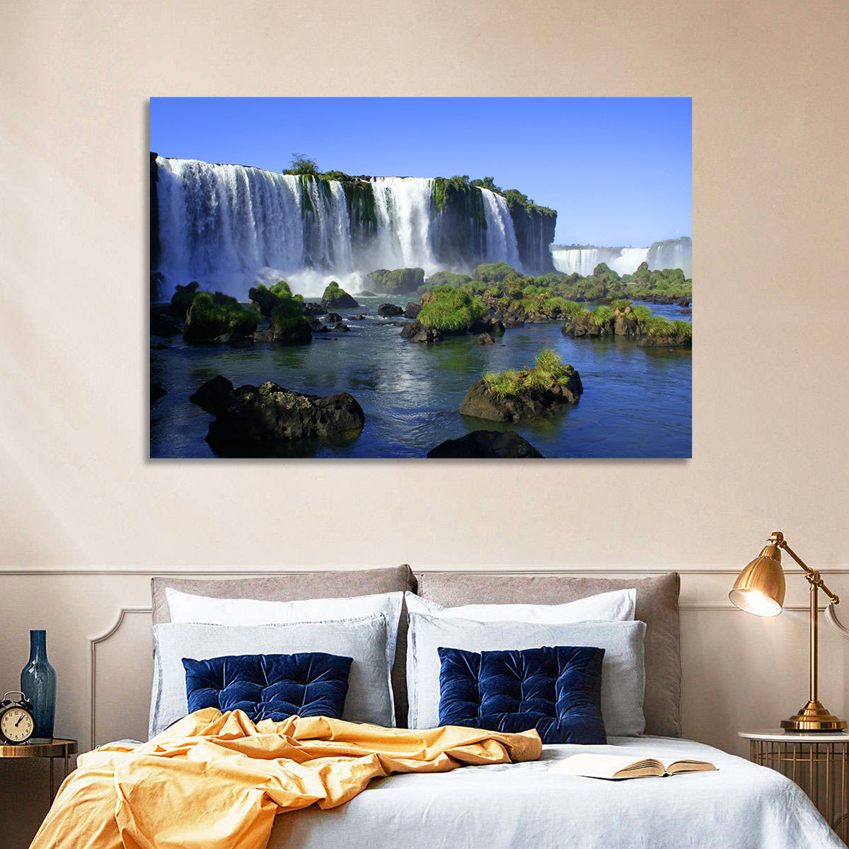 Iguazu Falls Mossy Rocks Wall Art