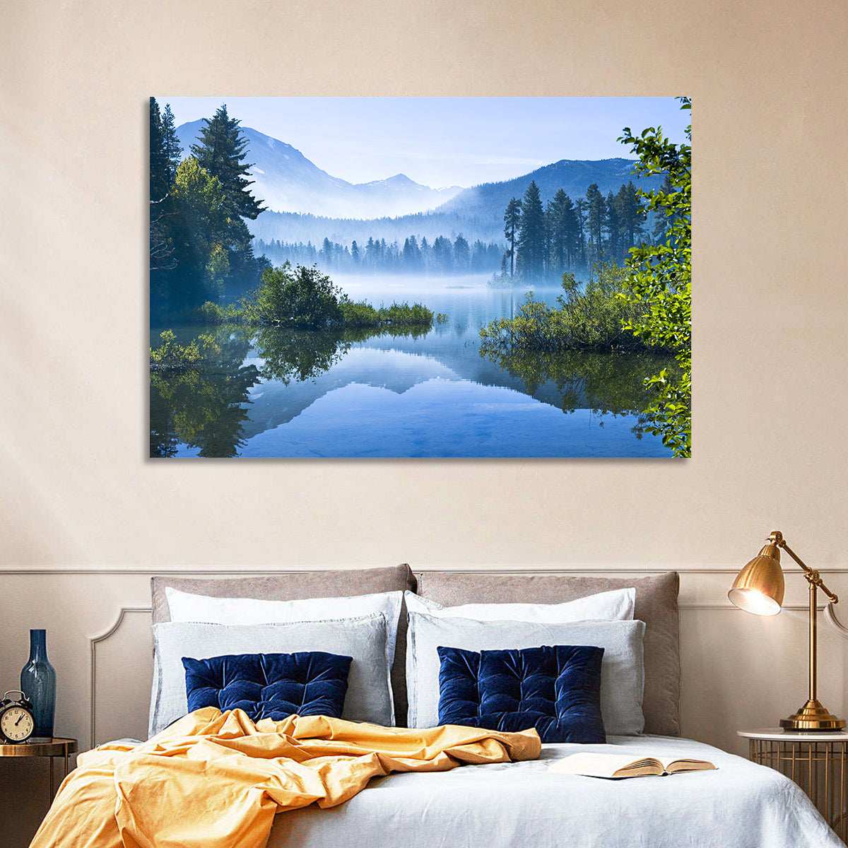 Lassen Morning Reflection Wall Art in a room, landscape