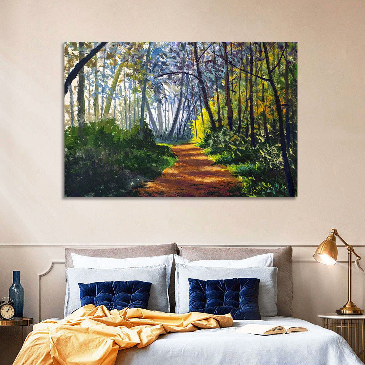 Sunlit Forest Alley Path Wall Art