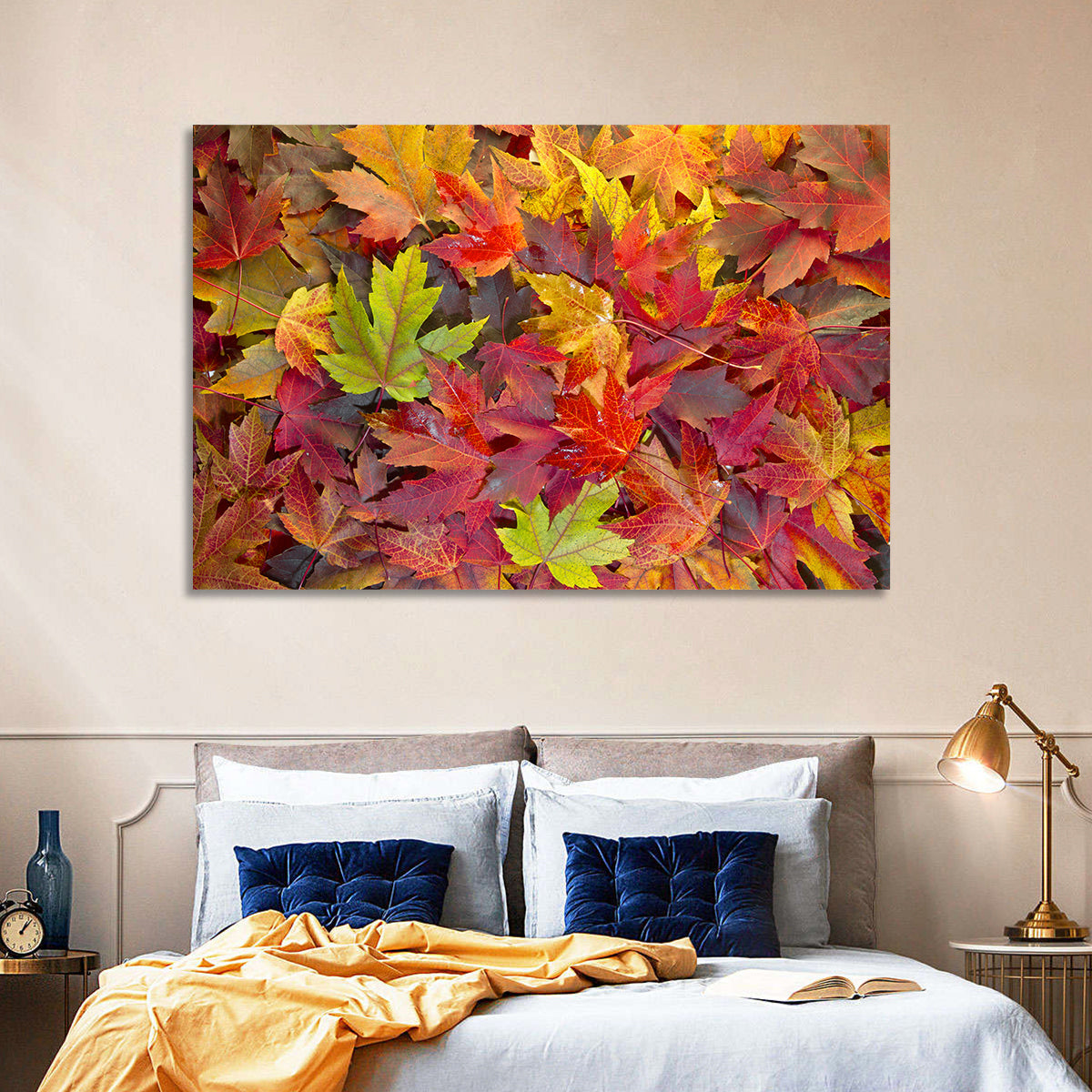 Autumn Maple Leaves Close-up Wall Art