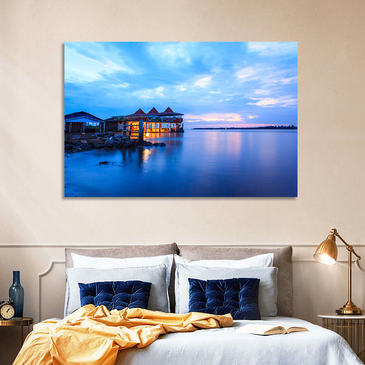Twilight Restaurant on Lake Victoria Wall Art in a room, landscape