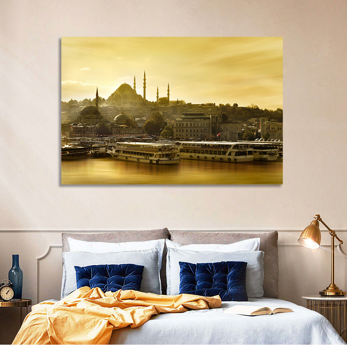 Suleymaniye Mosque Sunset Silhouette Wall Art