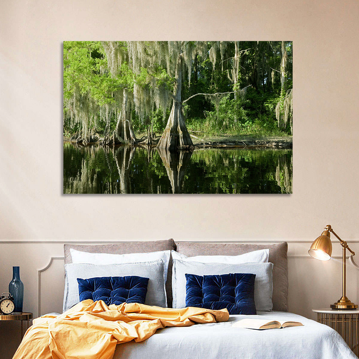 Bald Cypress and Great Blue Heron Wall Art