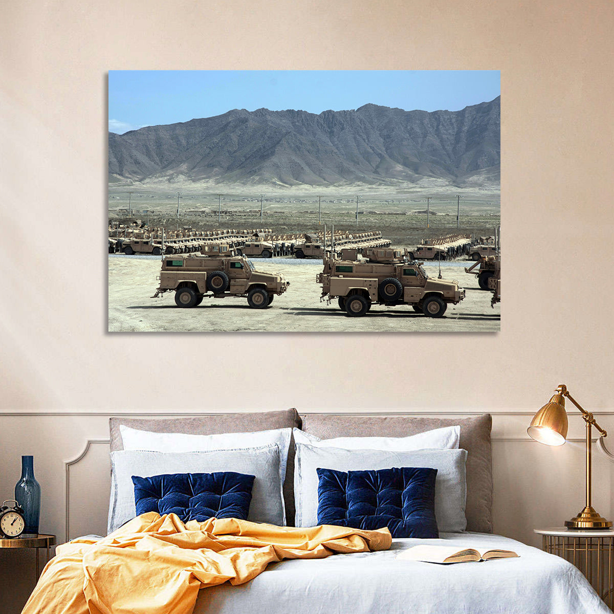 Mrap Vehicles in Desert Landscape Wall Art