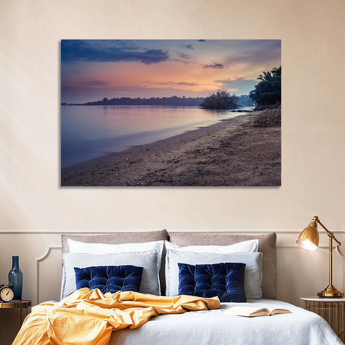 Lake Victoria at Dusk Wall Art in a room, landscape