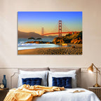 Golden Hour at the Golden Gate Bridge Wall Art