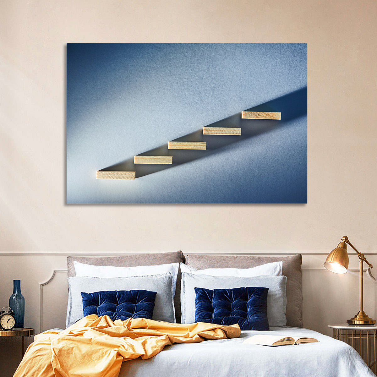 Five Wooden Steps Abstraction Wall Art
